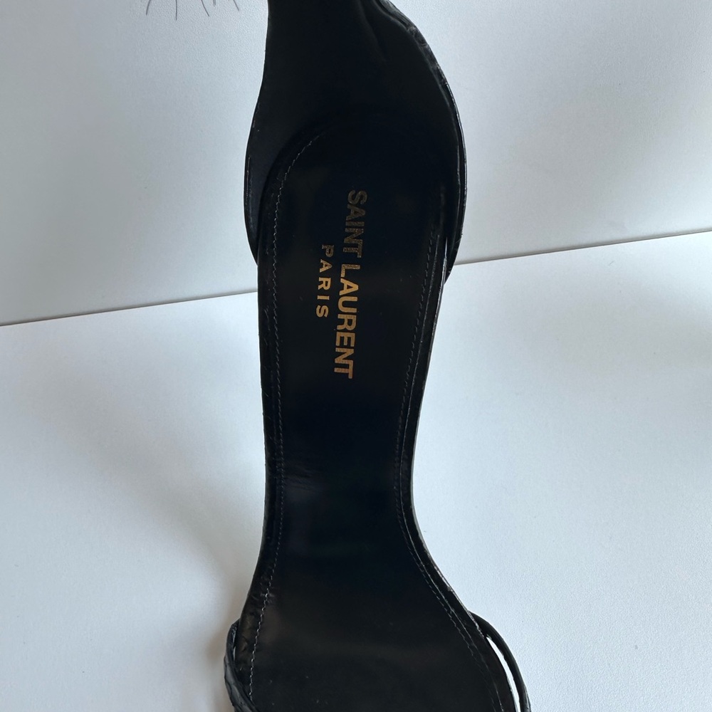NEW!!!! SAINT LAURENT Gippy 110mm fur-trim sandals - Picture 9 of 12